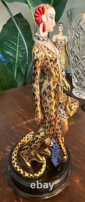 House Of Erte Franklin Mint (A 9798) LEOPARD Lady & Big Cat Limited Edition Mint