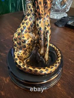 House Of Erte Franklin Mint (A 9798) LEOPARD Lady & Big Cat Limited Edition Mint