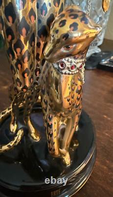House Of Erte Franklin Mint (A 9798) LEOPARD Lady & Big Cat Limited Edition Mint