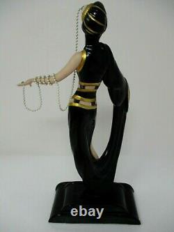 House Of Erte Franklin Mint Pearls & Emeralds 10 Porcelain Figurine