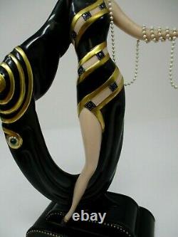 House Of Erte Franklin Mint Pearls & Emeralds 10 Porcelain Figurine