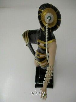 House Of Erte Franklin Mint Pearls & Emeralds 10 Porcelain Figurine