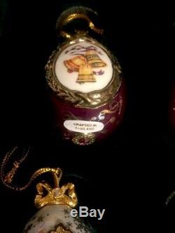 House Of Faberge 12 Porcelain Eggs Christmas Eggs 24k Gold Accents Franklin Mint