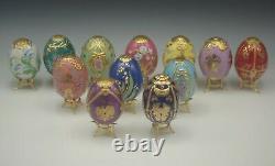 House Of Faberge Franklin Mint Imperial Egg Collection Set Of 12 Porcelain Eggs