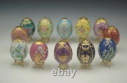 House Of Faberge Franklin Mint Imperial Egg Collection Set Of 12 Porcelain Eggs