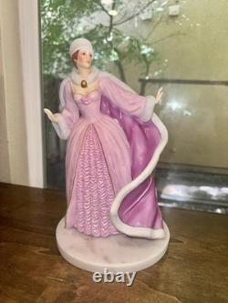 House Of Faberge Franklin Mint Porcelain The Snow Queen With White Marble Base