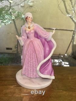 House Of Faberge Franklin Mint Porcelain The Snow Queen With White Marble Base