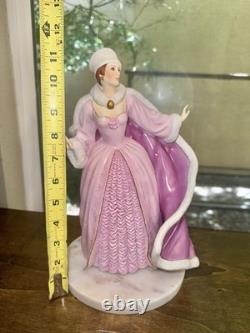 House Of Faberge Franklin Mint Porcelain The Snow Queen With White Marble Base