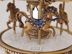 House Of Faberge Imperial Carousel Egg Franklin Mint Swarovski Crystals 11 READ