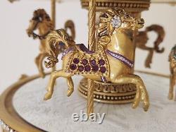 House Of Faberge Imperial Carousel Egg Franklin Mint Swarovski Crystals 11 READ