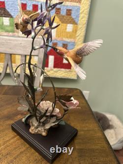 House Of Faberge Splendor In The Garden Porcelain Bronze Hummingbirds Figurine