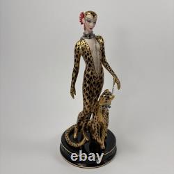 House of Erte Franklin Mint Leopard Art Deco Limited Edition Porcelain Figurine