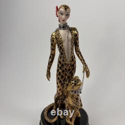 House of Erte Franklin Mint Leopard Art Deco Limited Edition Porcelain Figurine