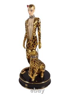 House of Erte Franklin Mint Leopard Art Deco Limited Edition Porcelain Figurine