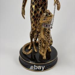 House of Erte Franklin Mint Leopard Art Deco Limited Edition Porcelain Figurine