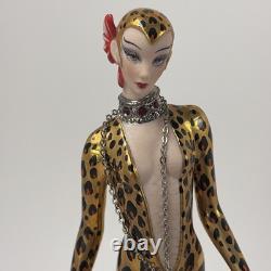 House of Erte Franklin Mint Leopard Art Deco Limited Edition Porcelain Figurine