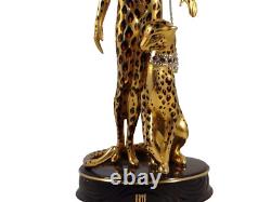 House of Erte Franklin Mint Leopard Art Deco Limited Edition Porcelain Figurine