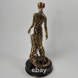 House of Erte Franklin Mint Leopard Art Deco Limited Edition Porcelain Figurine