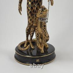 House of Erte Franklin Mint Leopard Art Deco Limited Edition Porcelain Figurine
