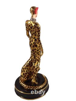 House of Erte Franklin Mint Leopard Art Deco Limited Edition Porcelain Figurine