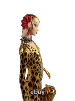 House of Erte Franklin Mint Leopard Art Deco Limited Edition Porcelain Figurine
