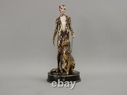 House of Erte Leopard #3079 Limited Vintage Porcelain Figurine Franklin Mint