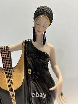 House of Erte Limited Edition Hand Painted Porcelain'Glamour' Art Deco Lady