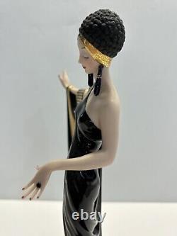 House of Erte Limited Edition Hand Painted Porcelain'Glamour' Art Deco Lady