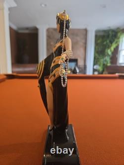 House of Erte Limited Edition, Hand Painted Porcelain Pearls and Emeralds statue