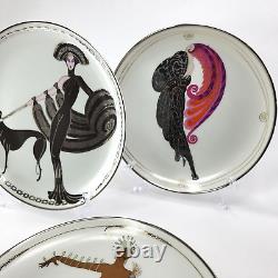 House of Erte Lot of 6 Art Deco Limited Edition Porcelain Plates Franklin Mint