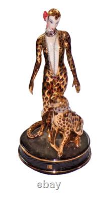 House of Erte The Franklin Min Leopard Limited Ed. Porcelain Art Deco Figurine
