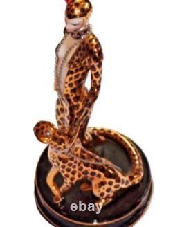 House of Erte The Franklin Min Leopard Limited Ed. Porcelain Art Deco Figurine