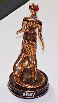 House of Erte The Franklin Min Leopard Limited Ed. Porcelain Art Deco Figurine