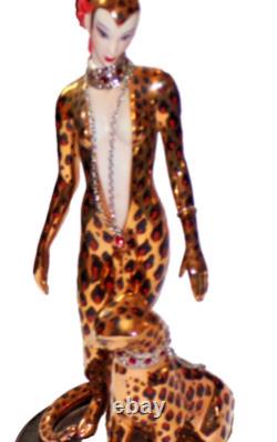 House of Erte The Franklin Min Leopard Limited Ed. Porcelain Art Deco Figurine