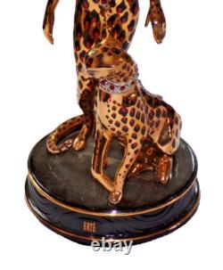 House of Erte The Franklin Min Leopard Limited Ed. Porcelain Art Deco Figurine