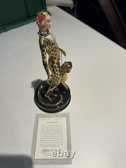 House of Erte The Franklin Mint Leopard Limited Edition Hand Painted Porcelain
