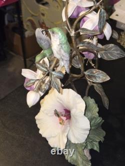 House of Faberge Flight of Fancy Porcelain / Bronze Hummingbird Bird Figurine