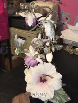 House of Faberge Flight of Fancy Porcelain / Bronze Hummingbird Bird Figurine
