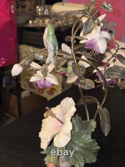 House of Faberge Flight of Fancy Porcelain / Bronze Hummingbird Bird Figurine