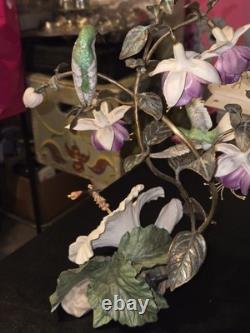House of Faberge Flight of Fancy Porcelain / Bronze Hummingbird Bird Figurine