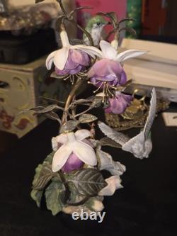 House of Faberge Flight of Fancy Porcelain / Bronze Hummingbird Bird Figurine