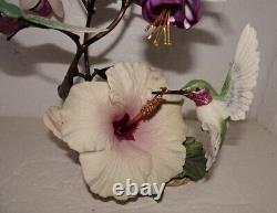 House of Faberge Flight of Fancy Porcelain / Bronze Hummingbird Bird Figurine