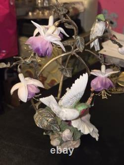 House of Faberge Flight of Fancy Porcelain / Bronze Hummingbird Bird Figurine