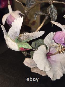 House of Faberge Flight of Fancy Porcelain / Bronze Hummingbird Bird Figurine