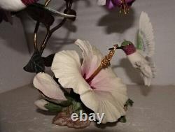 House of Faberge Flight of Fancy Porcelain / Bronze Hummingbird Bird Figurine