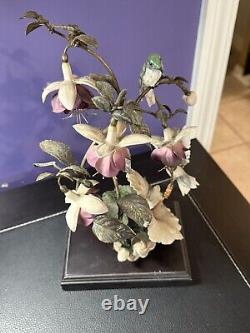 House of Faberge Flight of Fancy Porcelain/Bronze Hummingbird Hibiscus Figurine
