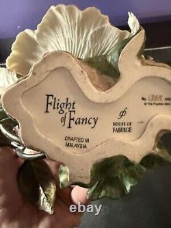 House of Faberge Flight of Fancy Porcelain/Bronze Hummingbird Hibiscus Figurine