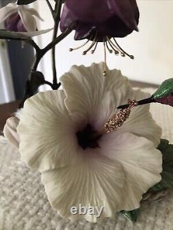 House of Faberge Flight of Fancy Porcelain/Bronze Hummingbird Hibiscus Figurine