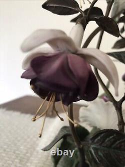 House of Faberge Flight of Fancy Porcelain/Bronze Hummingbird Hibiscus Figurine