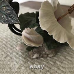 House of Faberge Flight of Fancy Porcelain/Bronze Hummingbird Hibiscus Figurine